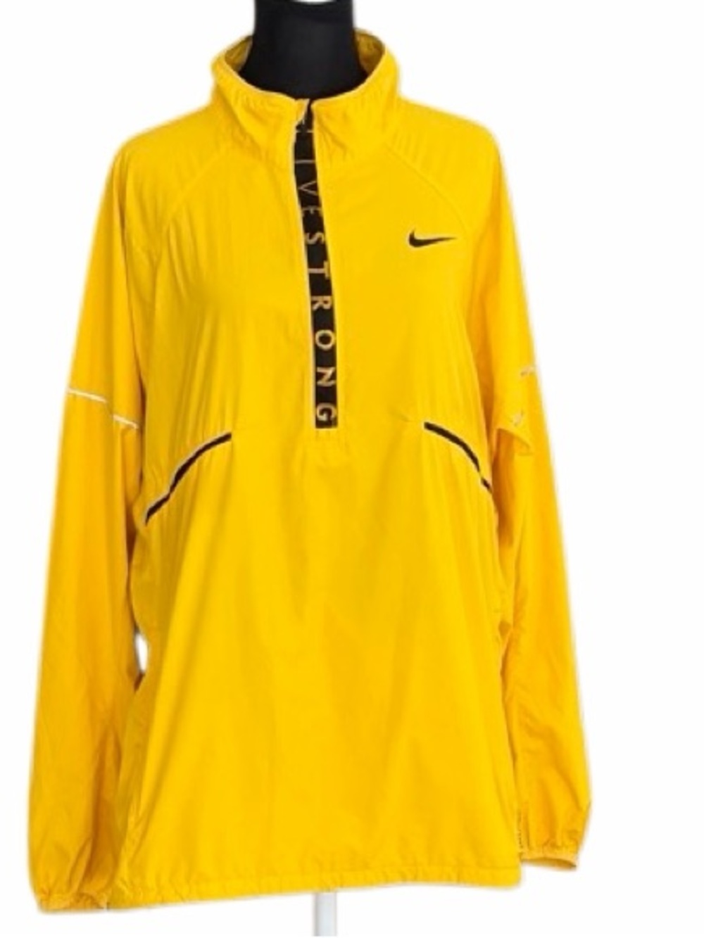 Nike Yellow LiveStrong Half-Zip Pullover Windbreaker size XL